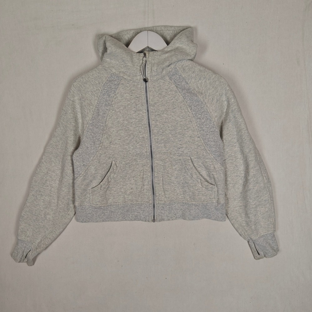Lululemon Scuba Oversized Full Zip Hoodie Heathered Light Grey XS/S W3ESQS